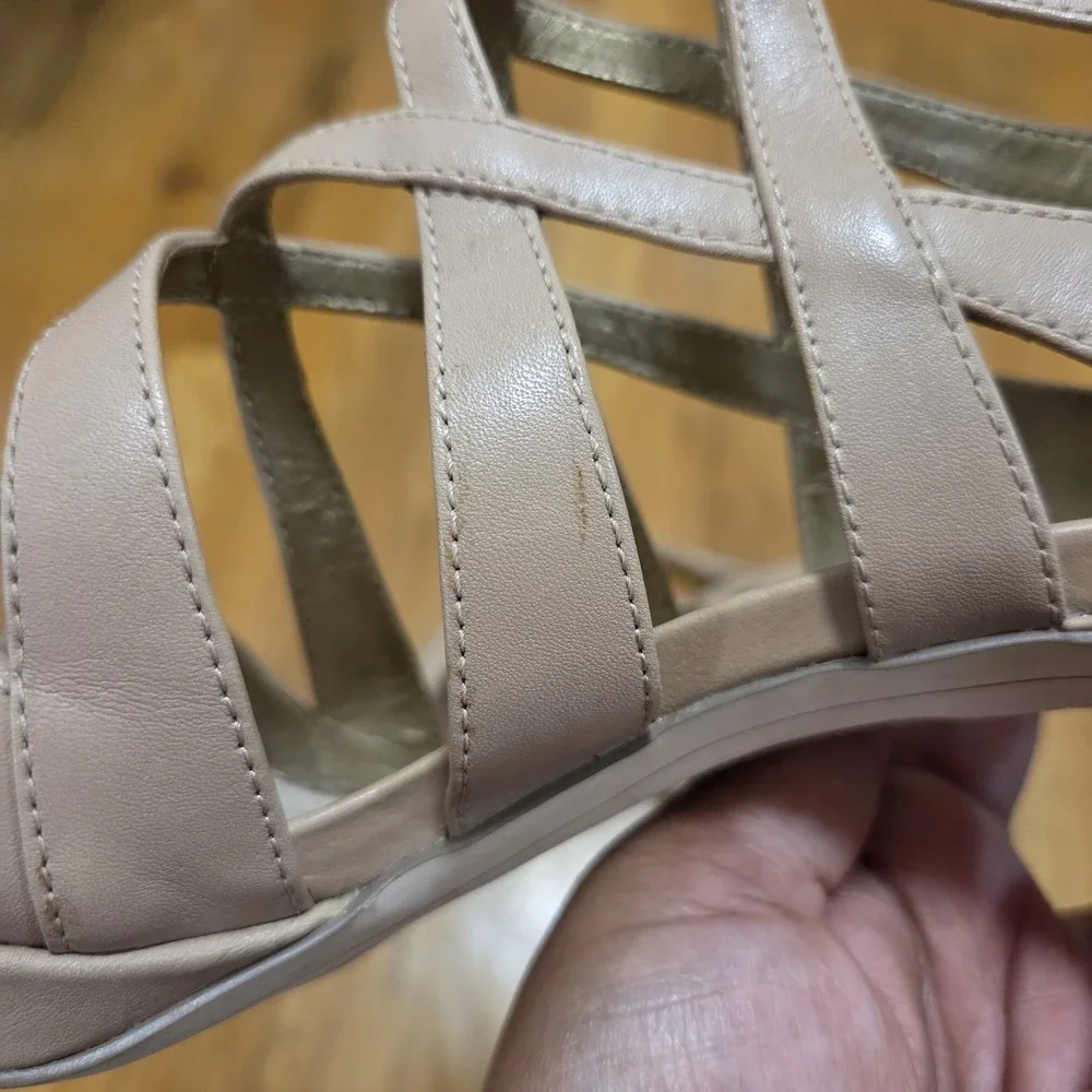 Sam Edelman Erin Caged Strappy‎ Leather High Heel 4.5